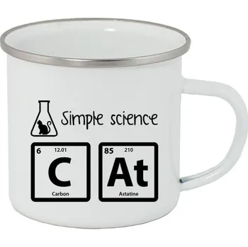 Plecháček - nerezový lem s potiskem Cat science