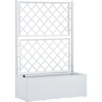 Vyvýšený záhon Zahradní vyvýšený záhon s treláží a samozavlažováním 100 x 43 x 142 cm