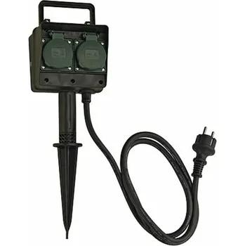 Venkovní osvětlení BIG WHITE 4NÁS. ZAHRADNÍ ZÁSUVKY, vnější zásuvka, IP44, s přípojným vedením 1,4 m a zástrčkou s ochranným kontaktem 227001