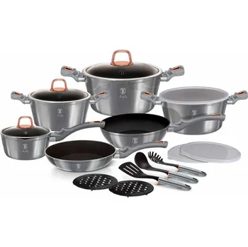 Sada nádobí Berlingerhaus Sada nádobí s mramorovým povrchem Moonlight Edition 18 ks