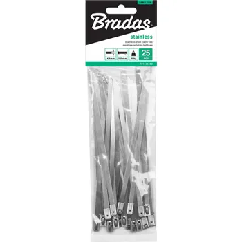 Příslušenství pro plot Stahovací pásky BRADAS STAINLESS 4,6 x 150 mm nerezové 25 ks
