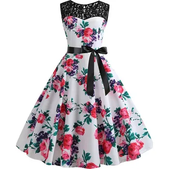 Dámské šaty Elegantní šaty ve stylu vintage s krajkovou vložkou Velikost: XL, Barva (Varianta): 6