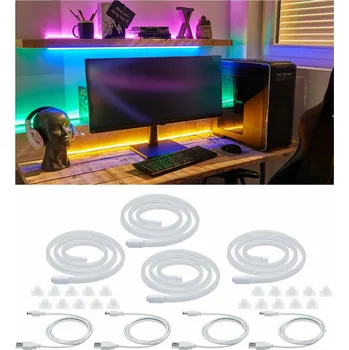 LED páska PAULMANN Neon Colorflex USB Strip sada 4x1m 4x4,5W 5V růžová, oranžová, zelená, modrá 705.58