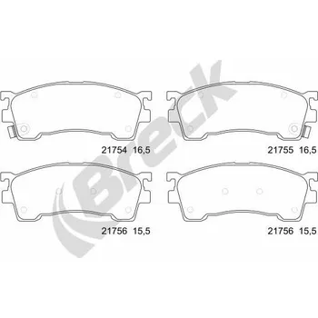 Brzdová destička Sada brzdových destiček, kotoučová brzda BRECK 21755 00 701 10