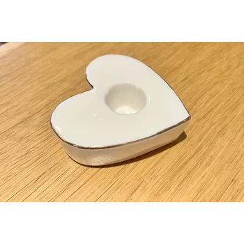 Lucerna ZARA Home Svícen ve tvaru srdce porcelánové 4129