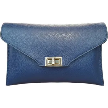 Kabelka Vera Pelle střední kožená crossbody modrá 3111 d 24 blu jeans