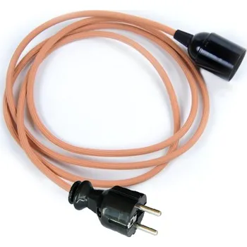 Příslušenství pro svítidlo Textilní kabel 2x0,75mm2 Béžový B15 s objímkou a vidlicí