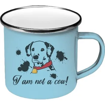 Barevný plecháček - nerezový lem s potiskem dalmatin cow