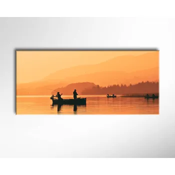 Malvis ® Obraz Rybáři na lodích ROZMĚR (šířka x výška): jednodílný obdélník 100x45 cm