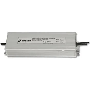 Transformátor Ecolite El. trafo, 230V-12V, 16.7A, 200W DX-WP-200W/IP67