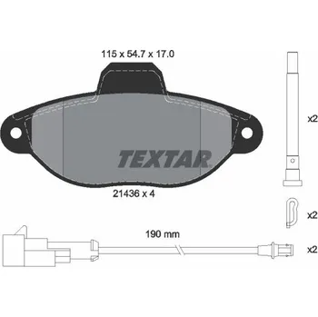 Brzdová destička Sada brzdových destiček, kotoučová brzda TEXTAR 2143609