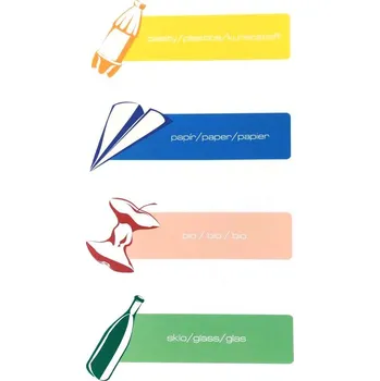 Odpadkový koš Etikety ke třídění odpadu - sada 4 ks