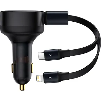 Baseus Enjoyment nabíječka do auta 2v1 / 30W / PD / QC / kabel iPhone + USB-C