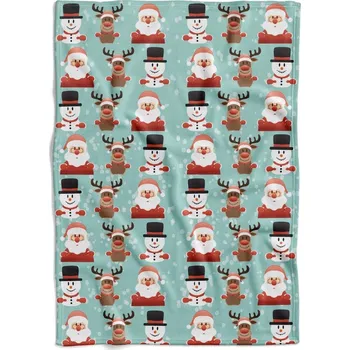 Dětská deka Deka Vánoční panáčci (Rozměr : 200 x 140 cm, Podšití beránkem: NE)
