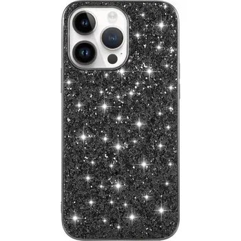 Pouzdro na mobilní telefon Ochranný kryt s flitry pro iPhone 14 Pro - černý