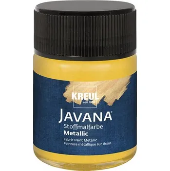 Speciální výtvarná barva Kreul Barva na textil metalická JAVANA 50 ml ZLATÁ