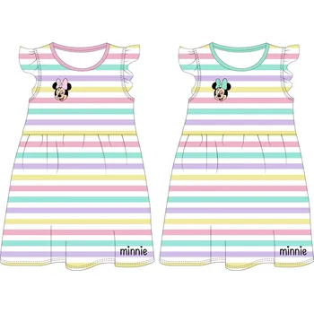 Dívčí šaty Minnie Mouse - licence Dívčí šaty - Minnie Mouse 52239567, proužek/růžový lem Barva: Bílá, Velikost: 128