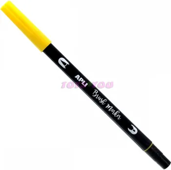 APLI štětcové fixy BRUSH DUO - žlutá