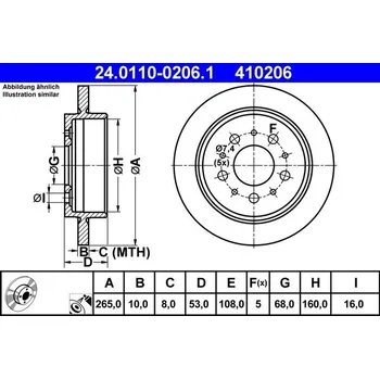 Brzdový kotouč Brzdový kotouč ATE 24.0110-0206.1