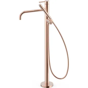 Tres Study Exclusive Vanová podlahová baterie páková se sprchou, včetně podomítkového tělesa, růžové zlato, 26247005OP