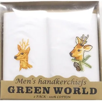 Látkový kapesník Kapesníky 2ks vyšívané bílé