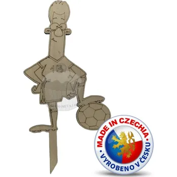 Jedlá dekorace na dort VypálímTi.cz Dřevěný zápich do dortu - Fotbalista