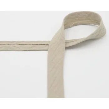 Šikmý proužek mušelínový, zažehlený, říční písek, 20mm