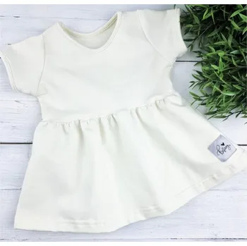 Dívčí šaty Princess šaty s krátkým rukávem - Beige 104