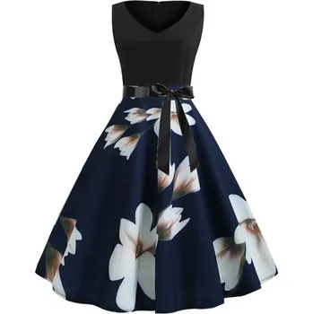 Dámské šaty Retro šaty s originálním potiskem not Velikost: L, Barva (Varianta): 654