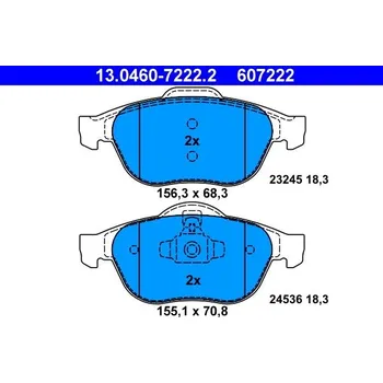 Brzdová destička Sada brzdových destiček, kotoučová brzda ATE 13.0460-7222.2