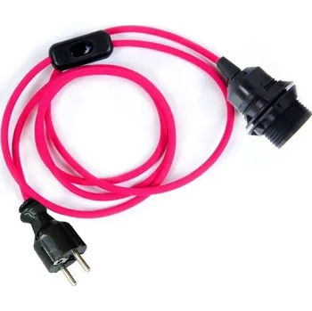 Příslušenství pro svítidlo Textilní kabel s objímkou se dvěma kroužky, vypínačem a vidlicí