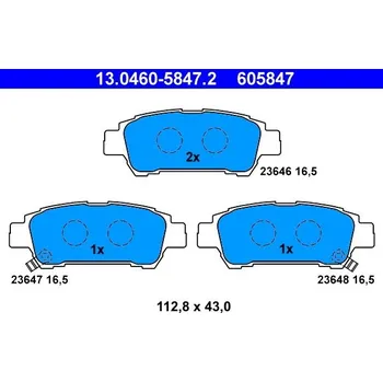 Brzdová destička Sada brzdových destiček, kotoučová brzda ATE 13.0460-5847.2