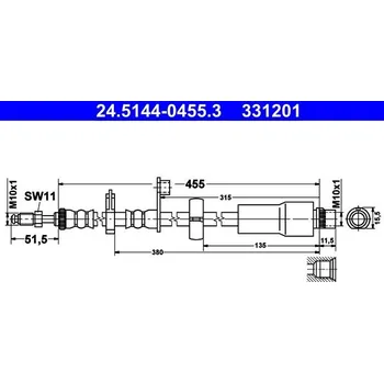 Brzdová hadice Brzdová hadice ATE 24.5144-0455.3