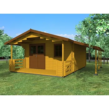 Zahradní domek Luka EKO DD 400x400 33 mm + přístřešek