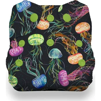 Plenkové kalhoty Thirsties Natural Newborn AIO na PAT - Jellyfish