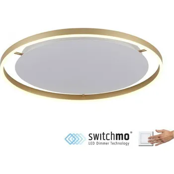 LEUCHTEN DIREKT is JUST LIGHT LED stropní svítidlo, matná mosaz, kruhové pr.60cm, stmívatelné, Switchmo, teplá bílá krokově stmívatelné 3000K
