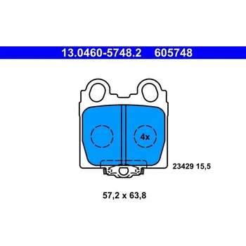 Brzdová destička Sada brzdových destiček, kotoučová brzda ATE 13.0460-5748.2