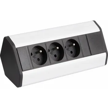 Elektrická zásuvka Zásuvková rohová lišta Corner hliník/černá