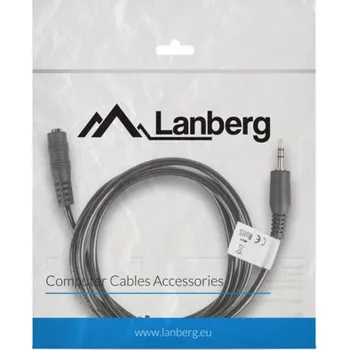 Audio kabel Lanberg CA-MJFJ-10CC-0015-BK LANBERG Minijack 3.5mm M / F 3 PIN kabel 1,5m, černý