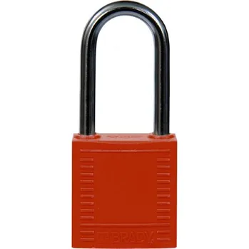 Visací zámek Nylonové zámky s 38 mm hliníkovým okem, červená, 6 ks