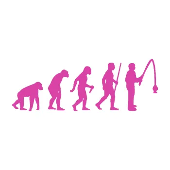 Samolepící dekorace Evoluce 005 rybář pravá (16 - růžová) SAMOLEPKA NA AUTO, NÁLEPKA, FÓLIE, POLEP, TUNING, VLASTNÍ TEXT, TISK, AUTOSAMOLEPKY.cz, POLEPY, OBRÁZEK, LOGO, 3D STICKERS