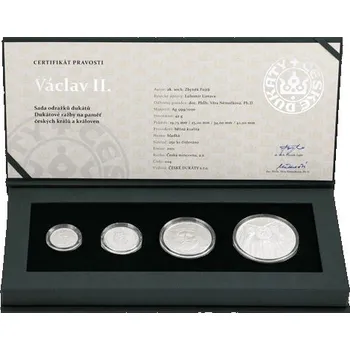 2021 - Sada čtyř stříbrných odražků dukátů Václava II.