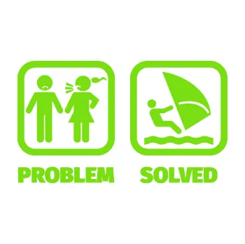 Samolepící dekorace SAMOLEPKA Problem? Solved 009 plachtění (04 - zelená kawasaki) NA AUTO, NÁLEPKA, FÓLIE, POLEP, TUNING, VLASTNÍ TEXT, TISK, AUTOSAMOLEPKY.cz, POLEPY, OBRÁZEK, LOGO, SAMOLEPKY