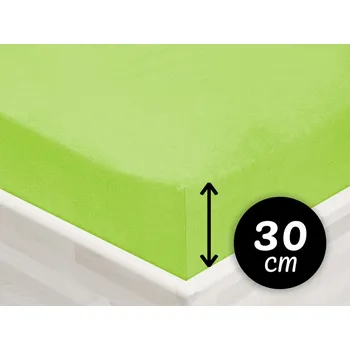 Prostěradlo Jersey napínací prostěradlo na vysokou matraci JR-019 Zářivě zelené 160 x 200 - výška 30 cm