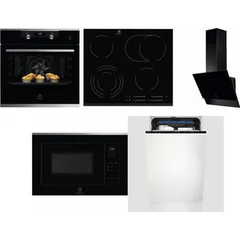 Set domácích spotřebičů ELECTROLUX KODEH70X + ELECTROLUX EHF6547FXK + ELECTROLUX LFV616K + ELECTROLUX LMS4253TMX + ELECTROLUX EEM23100L
