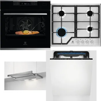 Set domácích spotřebičů ELECTROLUX KOBCS31X + ELECTROLUX KGS6426SX + ELECTROLUX LFP326S + ELECTROLUX EES48200L