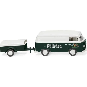 Modelová železnice Wiking 0300 05 H0 model autobusu Volkswagen T2 skříňový vozík s přívěsem „pülleken“