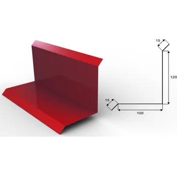 Blachdom Lemování ke zdi Omak horní PE lesk Barva krytiny: Červenohnědá RAL 3009