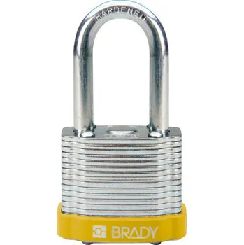 Visací zámek Ocelové zámky s 38 mm okem, žlutá, 6 ks