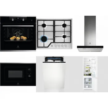 Set domácích spotřebičů ELECTROLUX KODEH70X + ELECTROLUX KGS6426SX + ELECTROLUX LFT766X + ELECTROLUX LMS2203EMX + ELECTROLUX EEM23100L + ELECTROLUX LNT3LF18S